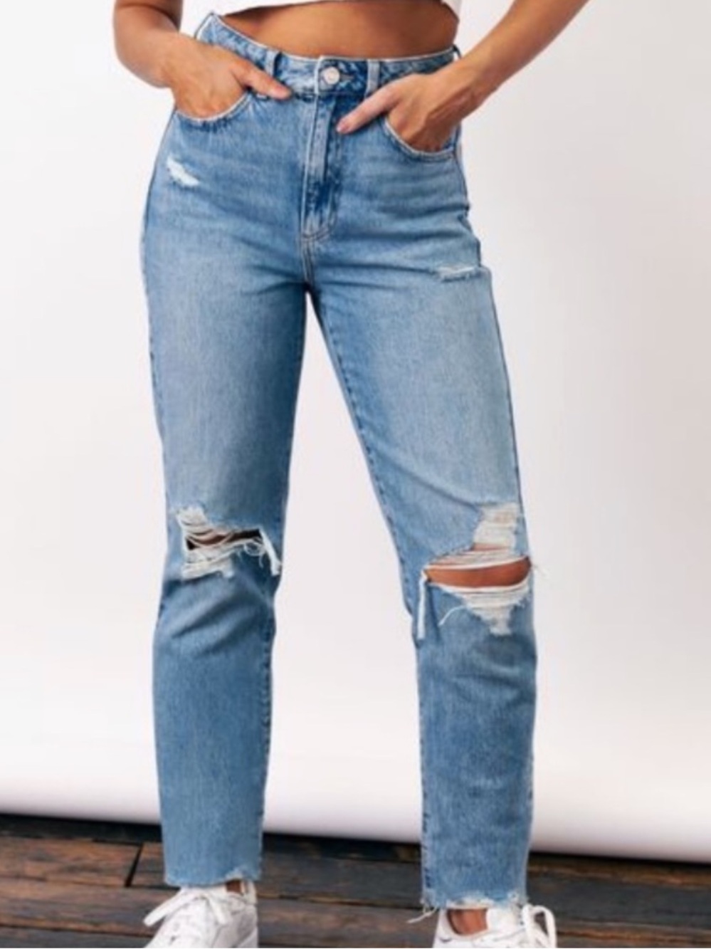 Garage Mom Destroyed Jeans